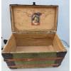 Image 4 : Vintage Wooden and Canvas Trunk With Decorative Interior