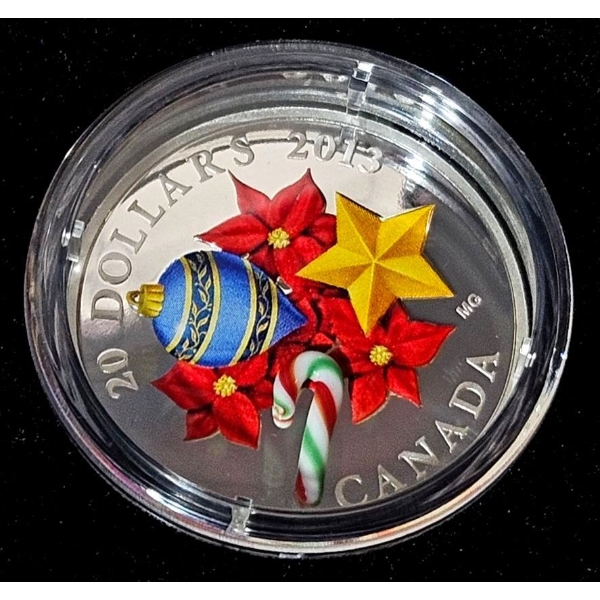 2013 $20 Venetian Glass Candy Cane in Murano Glass - 99.9% Fine Silver Coin #2