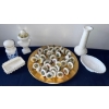 Image 1 : Studded Milk Glass Decorative Items w/ Vintage Drawer Embellishments & More