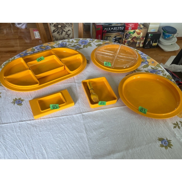 Collection Retro Serving Tray Set with Utensils, New