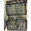 Image 5 : Decorative Household Items Lot: Baskets, Tray, Wall Sign
