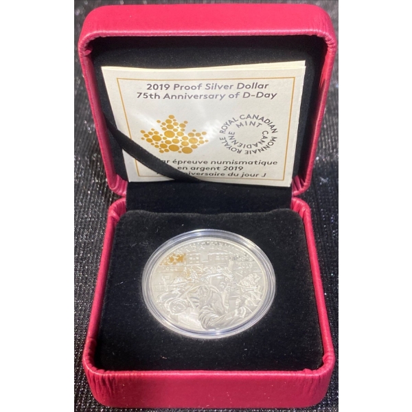 2019 75th Anniversary of D-Day Fine Silver Dollar 23.17 Grams