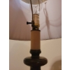 Image 3 : Table Lamps with Wood, Brass, and Fabric Shades