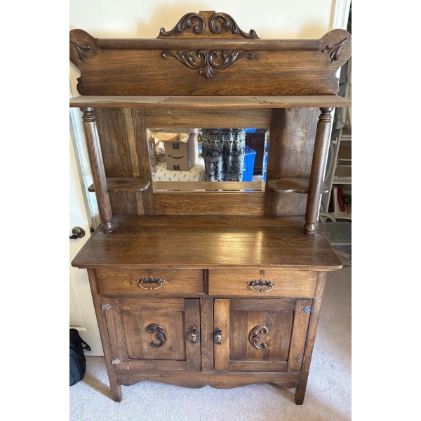 Solid Wood Vintage Hutch - 49in Wide, 19 in Deep, 73 in Tall 