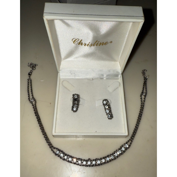 Vintage Silver Set - Choker & Earrings