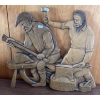 Image 2 : Hand Carved Lumberjack Art w/ Heart Shaped Dove Sculpted Candle & More