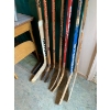 Image 1 : 1970-1980 collection of made in Canada Goalie and Hockey Sticks with vintage baseball bats 