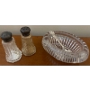 Image 4 : EP Silver Basket Glass Serving Wear 5T w/ Salt & Pepper Shaker