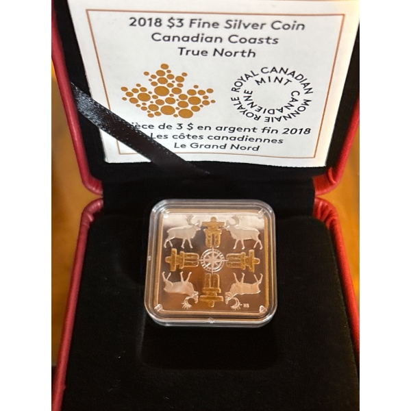2018 $3 Canadian Coast: True North - Pure Silver Coin