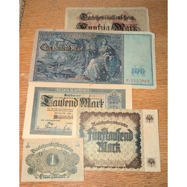 Historic Banknotes Primarily From The German Empire Era