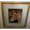 Image 1 : Framed Art Print Of Musician w/ Stringed Instroment 8x10