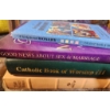 Image 7 : Decor Warner Sallman Jesus Print, Mosaic Vase, Wood Carving, Glass Decanter, Books