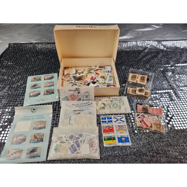  Variety Hour !! A Collection of Various Stamps Housed in a Rare Rowntree Dairy Box 