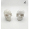 Image 4 : 2 hand-carved White Stone Crystal Skull Figurines.  2 IN T