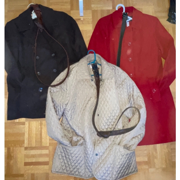 Three Fall/ Pre Winter Women's Jackets & Three Lovely Belts  Size Med-Large