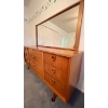 Image 3 : Mid Century Teak Double Dressing Table w/ Erect Mirror 72x18x61