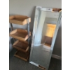 Image 1 : Storage Stand 17 w, 40.5 h, 10 d and Mirror 18 w, 48 h (Mirror Cracked Along Bottom as Shown)