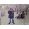 Image 6 : Two Prints of Children Outdoors in Winter- Artist Illegible, 26.5 X 22.5 Framed Under Glass 