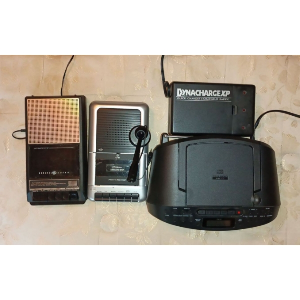  GE Integrated Circuit Model 3-5015D, onn Cassette Recorder MCR976, Sony Radio, Dynacharge XP
