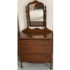 Image 1 : Antique Walnut 3 Drawer Dresser w/ Mirror 38x19x54