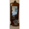 Image 2 : Vintage Hanging Oak Mirrored Shelf w/ Themed Decor 12x27