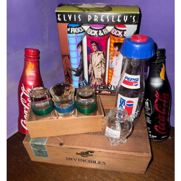 Vintage Elvis Presley & Soft Drink Branded Collectibles (1950's)