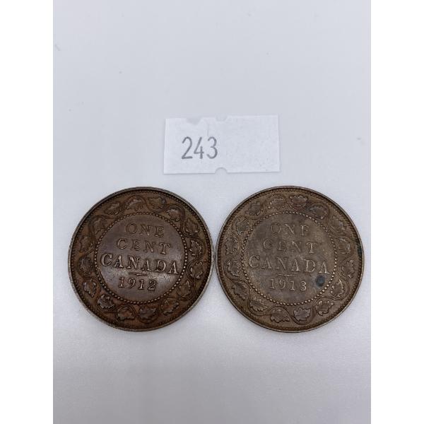 1912-1913 Canadian Large One Cents