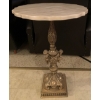 Image 1 : Stunning Solid Brass & Marble End Table 18x25 Cherubs 