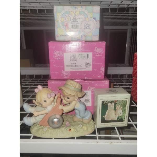 4 Unopened Precious Moments Boxes w/ 'Nobody Likes To Be Dumped' Figurine 4.5T