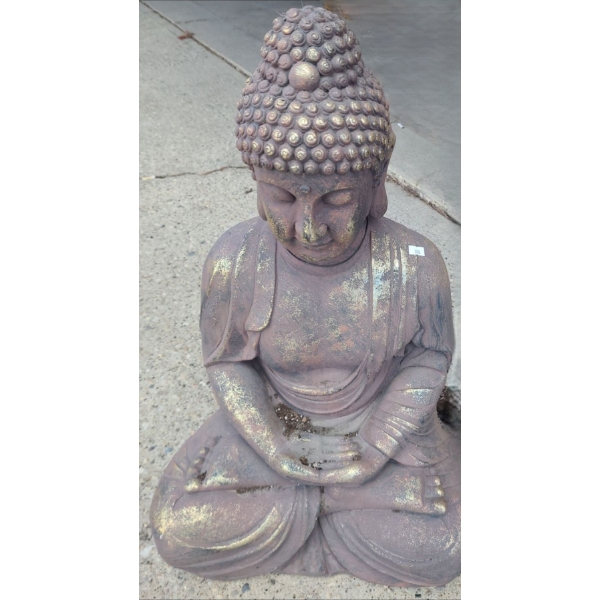 Outdoor Buddha Resin Statue 17 W, 12 D, 28 T