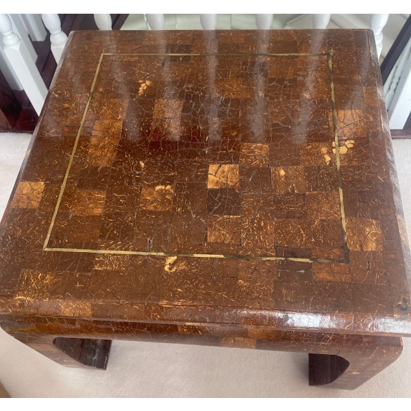 Vintage Small Stone Look-A-Like Mini Side Table 20"x20''x17"tall