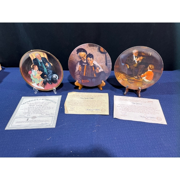 Set of Three Collectors Plates with original boxes and COA