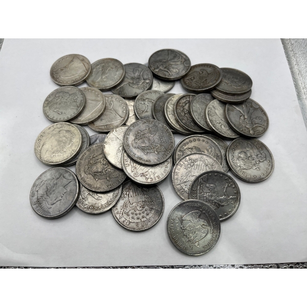 Fake United States Dollars and Great Britain Half Pennies