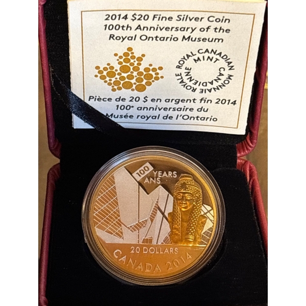 2014 $20 The Royal Ontario Museum, 100th Anniversary - Pure Silver Coin