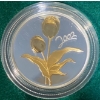 Image 2 :  2002 Royal Canadian Mint 50 Cent Golden Tulip Sterling Silver With 22K Gold Plating Coin