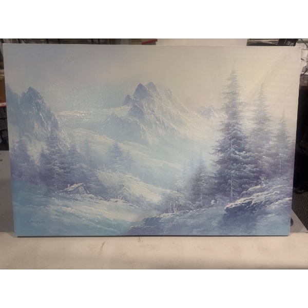 Landscape Oil Painting on Canvas, Signed 'Kanetz'