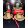 Image 1 : West Germany "Fat Lava" Ceramic Vase, Wicker Basket, Vintage Latern & Cups