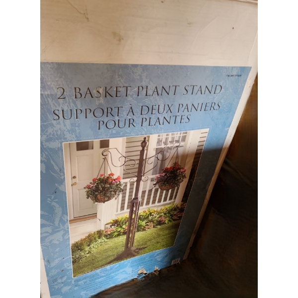 Outdoor 2 Basket Plant Stand (New in Box/ Box Damaged)