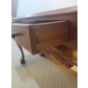 Image 4 : Antique Chestnut Console Table / Buffet / Secretariat 34x15x31 w/ Claw Foot Upholstered Chair