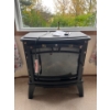 Image 2 :  full living room, set up with couch, loveseat, small electric fireplace with manual and remote cont