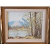 Image 2 : Framed Oil Painting On Canvas Titled "Mountain Landscape" 18''*16''INCHES