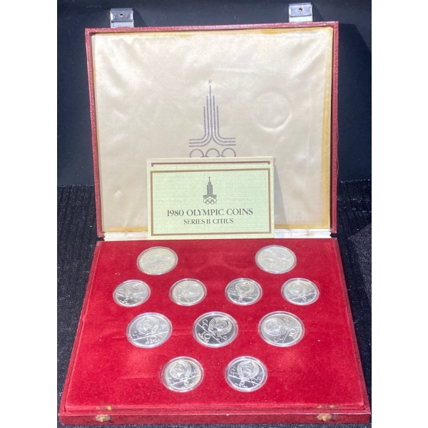 1980 Moscow Olympics Commemorative Coin Set 90% Silver 223.785 Grams