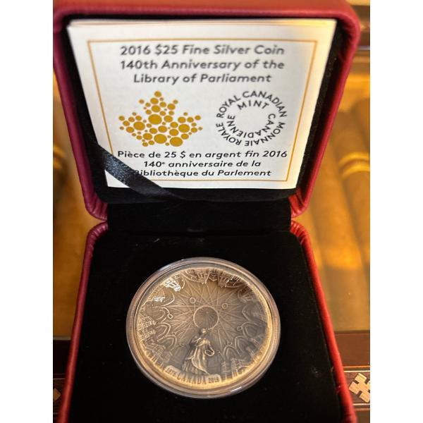 2016 $25 The Library of Parliament - Pure Silver Coin