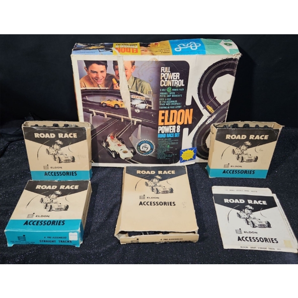 Eldon Power 8 Road Race Set with Extra Straight Tracks