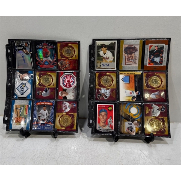 2 Pages of Baseball and Memorabilia Cards