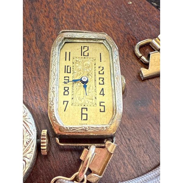 Antique Derby M.W.C. Co. Case, Canada 15 Jewels Swiss A530 A689 Pair of Watches, Damage, As Pictured
