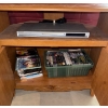 Image 5 : Toshiba DVD Player Mo.SG-3689 w/ Oak Cabinet 26x14x24 & Assorted Mixed Media 