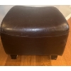 Image 2 : Black Leather Club Chair & Matching Ottoman "Tub Chair"  31x31x35"tall 