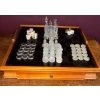 Image 1 : Luxury Tabletop 33pc Multi Game Board - Chess Checkers Double Six Dominos Backgammon & More