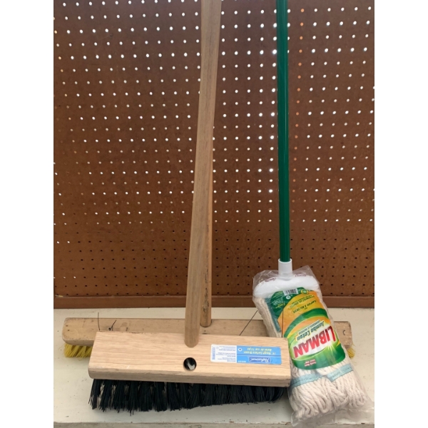 Commercial brooms and mop